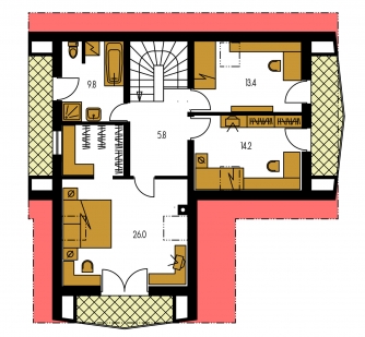 Mirror image | Floor plan of second floor - PORTO 24